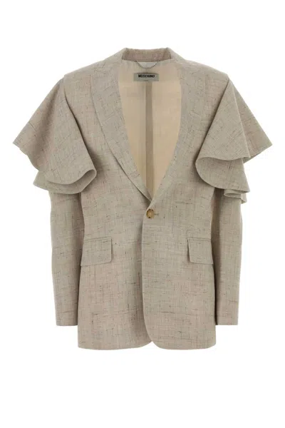 Moschino Melange T-shirt Blazer In Beige O Tan