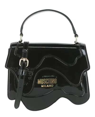 Moschino Melted Design Crossbody Bag In Black
