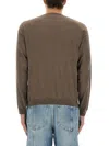 Moschino Crewneck Knitted Jumper In Brown