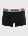 Moschino Men's 2-pack Basic Boxer Briefs In Grey Multi