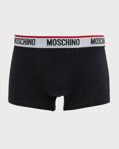 Moschino Men's 2-pack Basic Boxer Briefs In Grey Multi