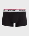 Moschino Stretch Cotton Boxer Set In Black