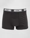 Moschino Men's 2-pack Pima Cotton Logo Trunks In Black