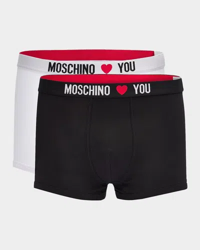 Moschino Men & Apos;s My Valentine 2-pack Boxer Briefs In Black