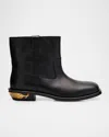 Moschino Men's Berlin Leather Ankle Boots In Black