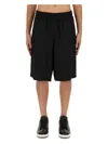 Moschino Bermuda With Logo In Black