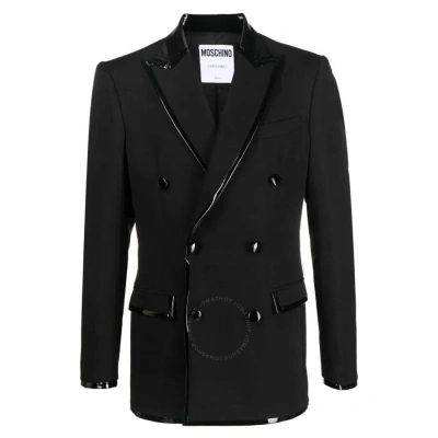 Moschino Men's Black Double-breasted Piped Blazer