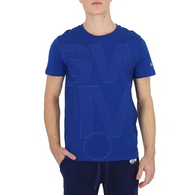 Moschino Men's Blue Debossed Logo T-shirt