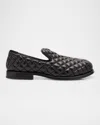 Moschino Men's Camden Quilted Leather Loafers In Black