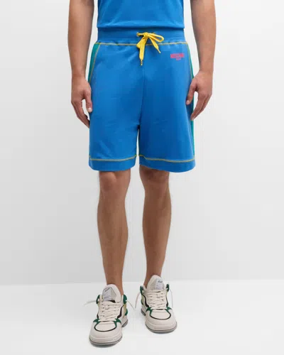Moschino Men's Colorblock Sweat Shorts In Blue Multi