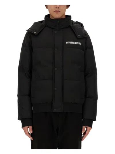 MOSCHINO MEN'S DOWN JACKET WITH LOGO