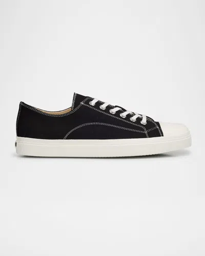 MOSCHINO MEN'S EDGE CANVAS CAP TOE LOW-TOP SNEAKERS