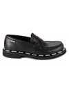 MOSCHINO MEN'S FAUX LEATHER LOGO PENNY LOAFERS