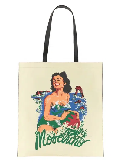 Moschino Men's Hawaiian Print Tote Bag In Yellow