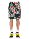 Moschino "hibiscus" Bermuda In Black