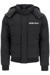 Moschino Men's High-neck Down Jacket With Hood In Black