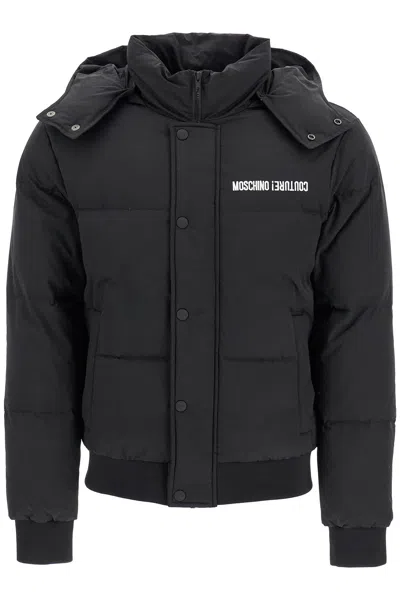 MOSCHINO MEN'S HIGH-NECK DOWN JACKET WITH HOOD