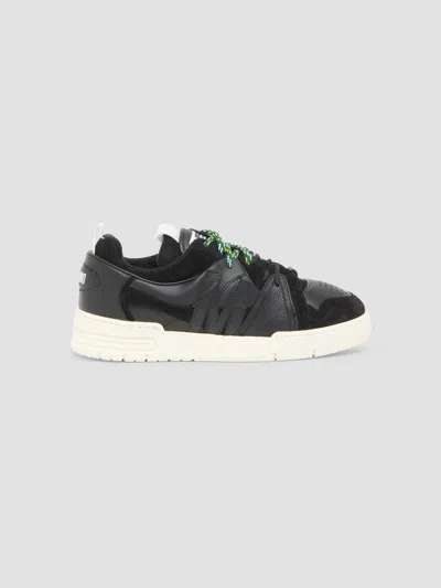 Moschino Men's Leather & Velvet Low-top Sneakers In Black