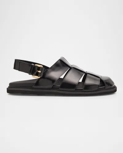 MOSCHINO MEN'S LEATHER FISHERMAN SANDALS