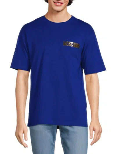 Moschino Men's Logo Crewneck T-shirt In Blue