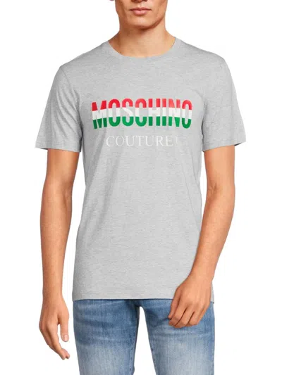 Moschino Men's Logo Crewneck T Shirt In Grey