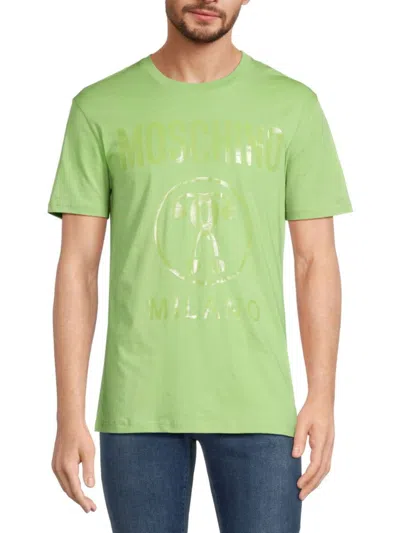 Moschino Men's Logo Crewneck Tshirt In Green