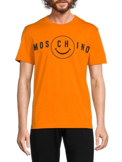 Moschino Men's Logo Graphic Tee In Orange