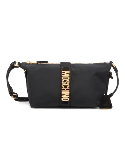 Moschino Men's Logo Hardware Crossbody Bag In Black