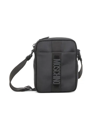 Moschino Men's Logo Hardware Crossbody Bag In Gray