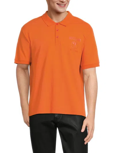 Moschino Men's Logo Polo In Orange