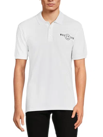 Moschino Men's Logo Polo In White