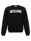 Moschino Black Cotton Sweatshirt With Oversized Logo Design In Black