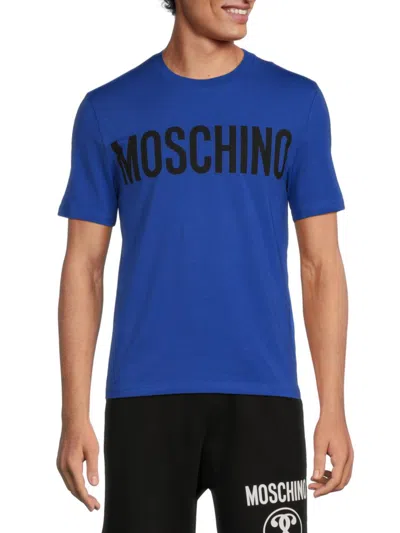 Moschino Men's Logo Short Sleeve Tee In Blue