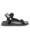 Moschino Logo-print Touch-strap Sandals In Black