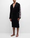 Moschino Men's Logo-tape Toweling Robe In Black