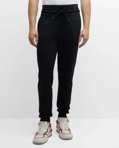 Moschino Men's Matte Logo-waist Sweatpants In Black