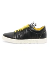 Moschino Men's  Mixed-material Sneakers In Black Yellow