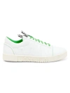 Moschino Men's  Mixed-material Sneakers In White Green