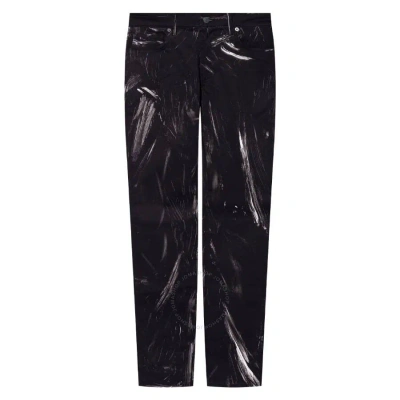 Moschino Men's Painted Effect Print Jeans In Black