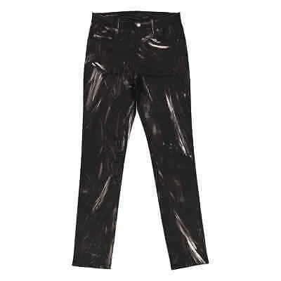 Pre-owned Moschino Men's Painted Effect Print Jeans, Brand Size 44 (waist Size 29") In Black