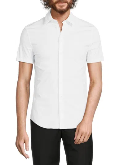 Moschino Men's Short Sleeve Button Down Shirt In White