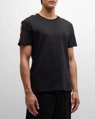 Moschino Men's Shoulder-tape T-shirt In Black