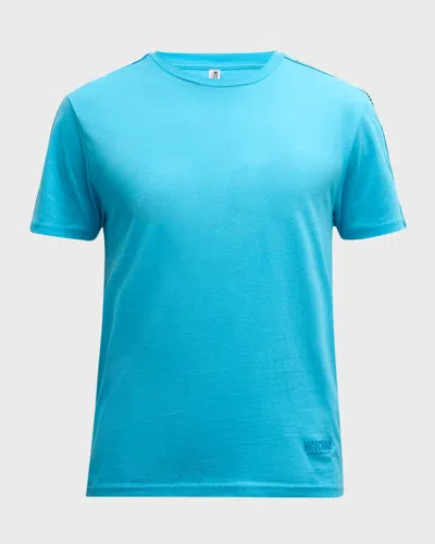 Moschino Men's Shoulder-tape T-shirt In Light Blue