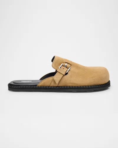 MOSCHINO MEN'S SUEDE MULES