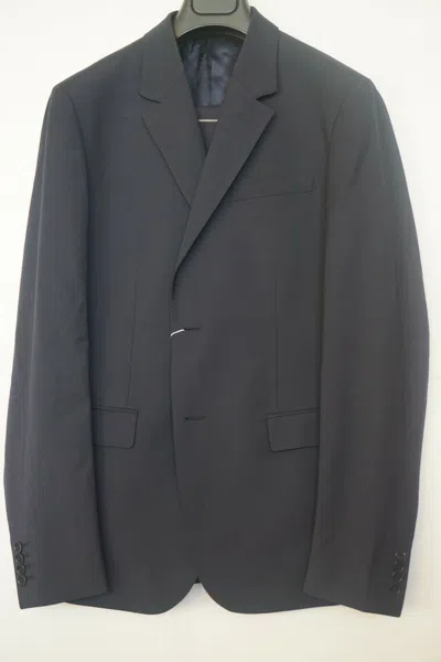 Pre-owned Moschino Men's Suit, Blue Luxury Wool Blend Anzuge Large;54