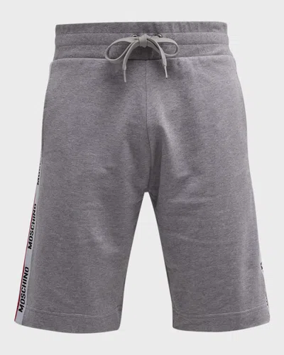 Moschino Men's Sweat Shorts With Side Taping In Grey