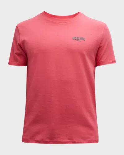 Moschino Men's Swim Logo T-shirt In Fucsia