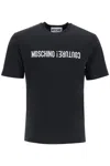 Moschino T-shirt With Embroidered Lettering In Black