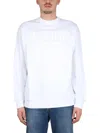 Moschino Ribbed Crew Neck Sweater In White
