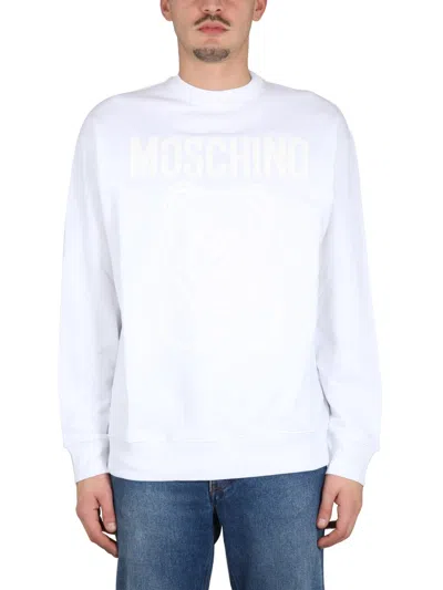 Moschino Men Teddy Sweatshirt In White